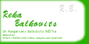 reka balkovits business card